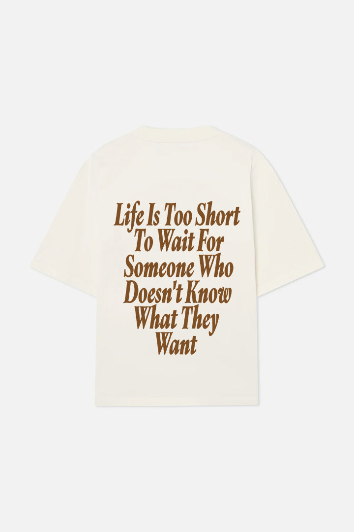 LIVE IS SHORT TEE CREAM