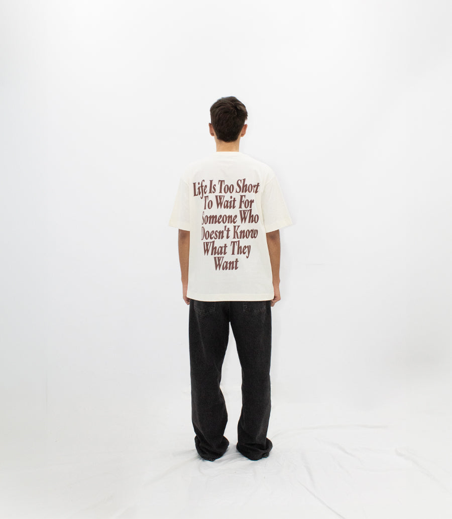 LIVE IS SHORT TEE CREAM