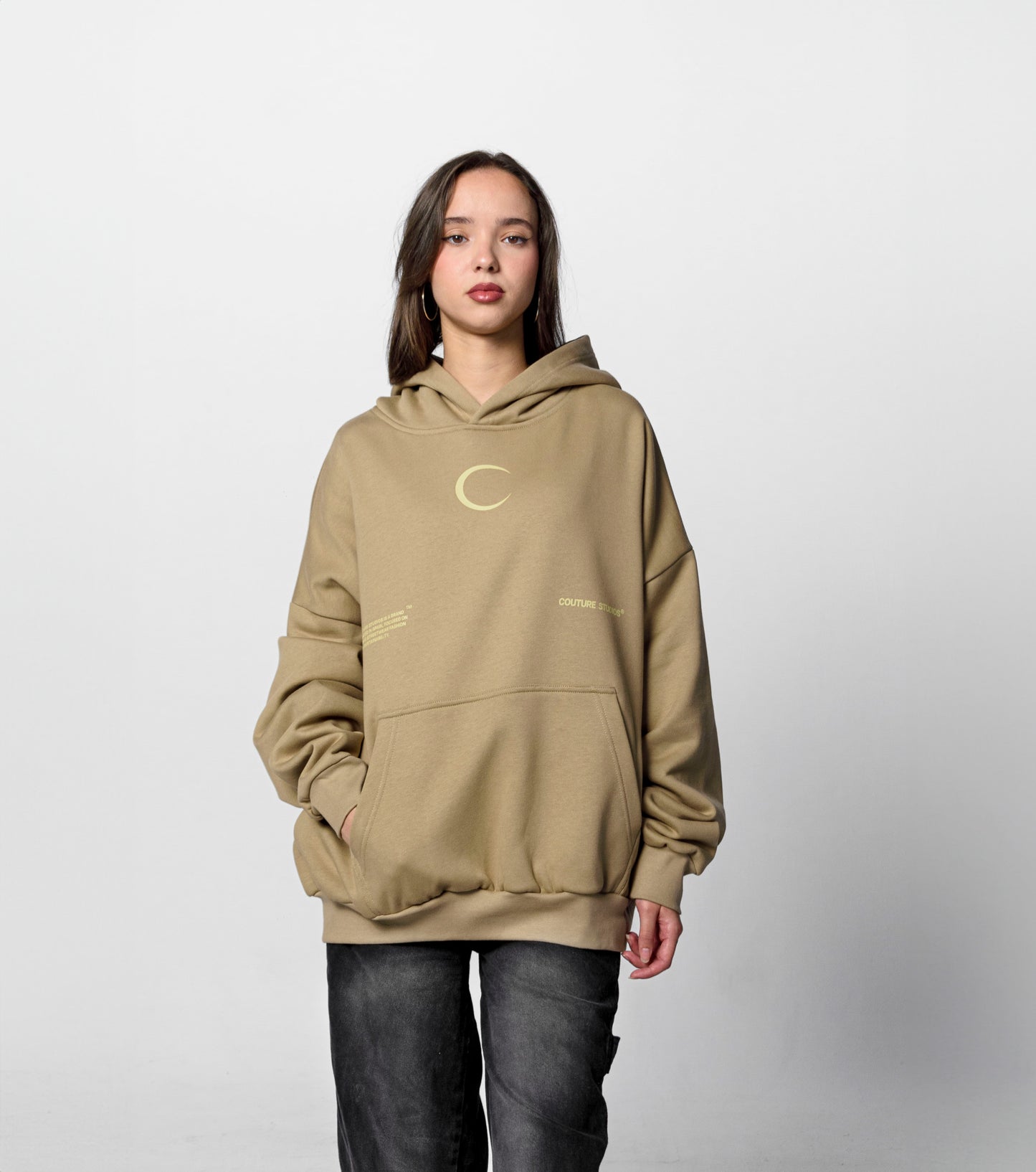 HALF MOON HOODIE CAQUI