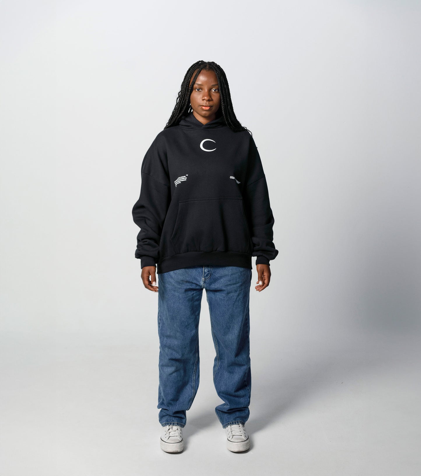 HALF MOON HOODIE BLACK