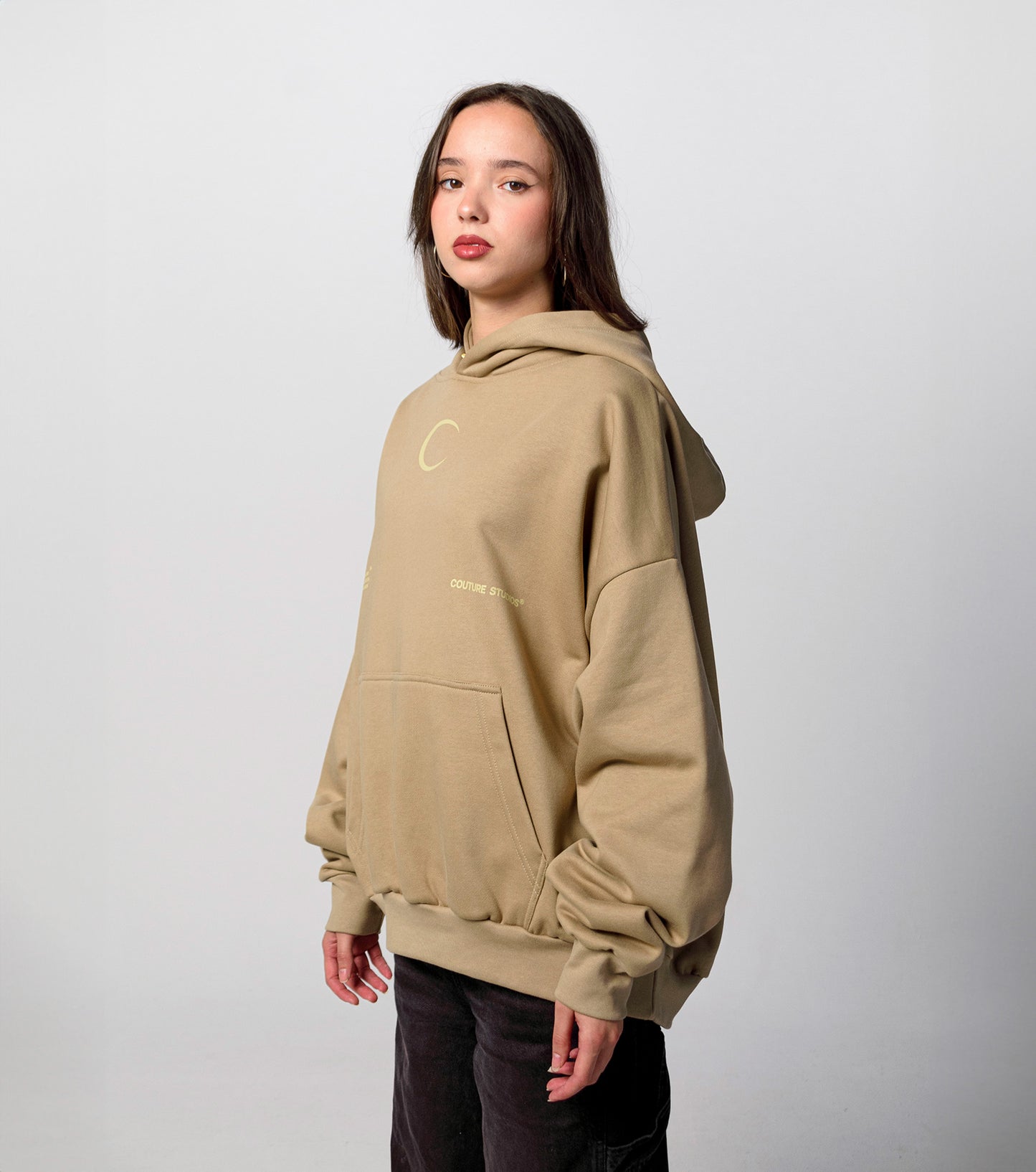 HALF MOON HOODIE CAQUI