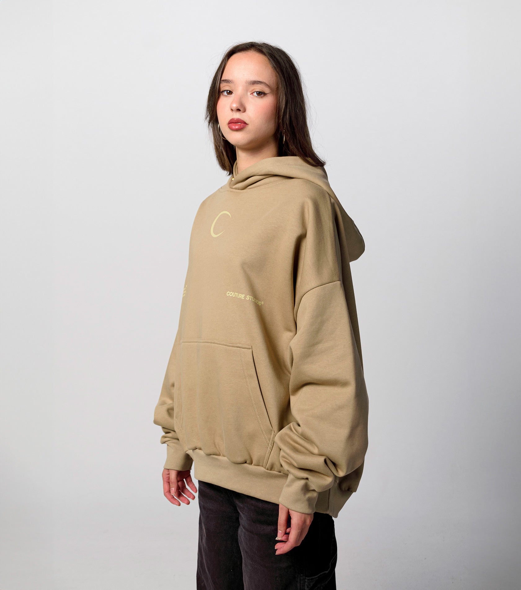 HALF MOON HOODIE CAQUI
