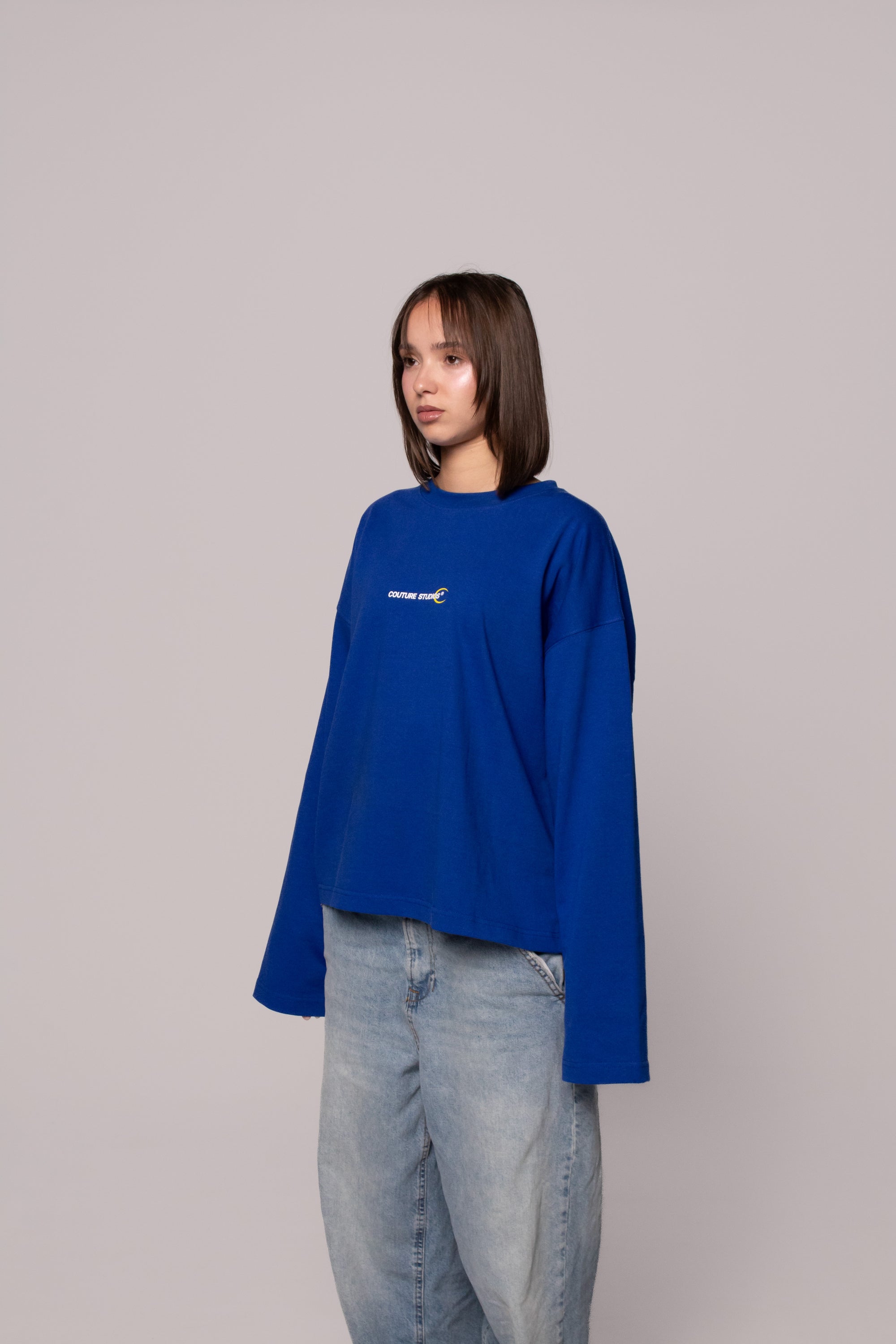 premium cotton blue crewneck urban fashion